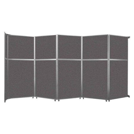 Versare Operable Wall Folding Room Divider 19'6" x 10'3/4" Charcoal Gray Fabric 1070507-1